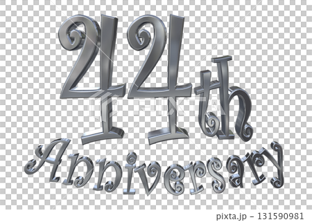 3DCG文字「44th Anniversary/44周年マークキラキラ」 131590981