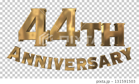 3DCG文字「44th Anniversary/44周年マークキラキラ」 131591503