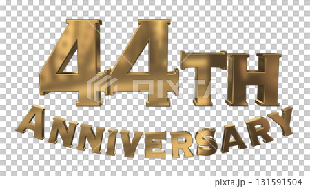 3DCG文字「44th Anniversary/44周年マークキラキラ」 131591504
