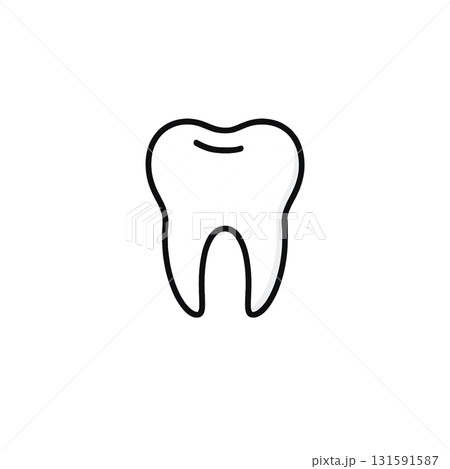 健康な歯のカラーアイコン、素材、背景なし、資料作り 131591587