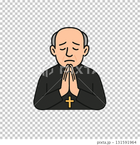 牧師彩色圖示、禱告、材料、無背景、文件創建 131591964