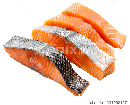 Sliced Salmon isolated on white background png transparent clipart. Sliced Salmon isolated on white background png transparent clipart. 131592137