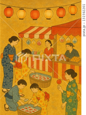 お祭りに参加している女性 131592201