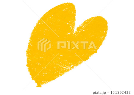 Valentine's Day Chalk Yellow Heart Shape Illustration Isolated on Transparent Background 131592432