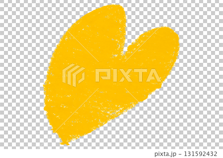 Valentine's Day Chalk Yellow Heart Shape Illustration Isolated on Transparent Background 131592432