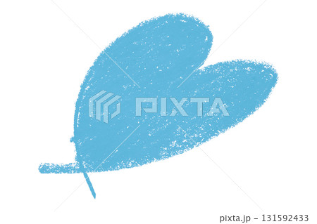 Valentine's Day Chalk Crayon Light Blue Heart Shape Illustration Isolated on Transparent Background 131592433