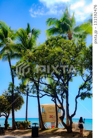 ワイキキライフガード監視タワー ワイキキライフガード監視タワー 131592476