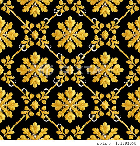 Luxurious Gold and Silver Arches Seamless Pattern 131592659