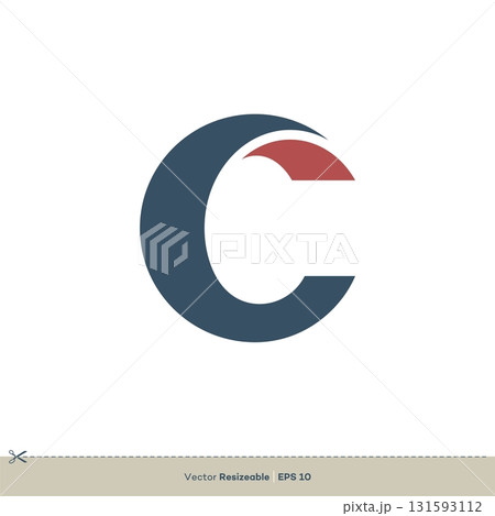 C Letter Vector Icon Logo Template Flat Design 131593112