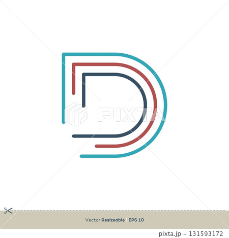 Letter D Icon Vector Logo Template Flat Design 131593172