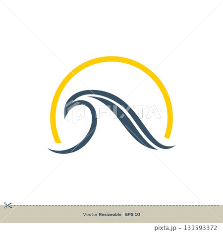 Blue Wave Swoosh Logo Template Illustration Design 131593372