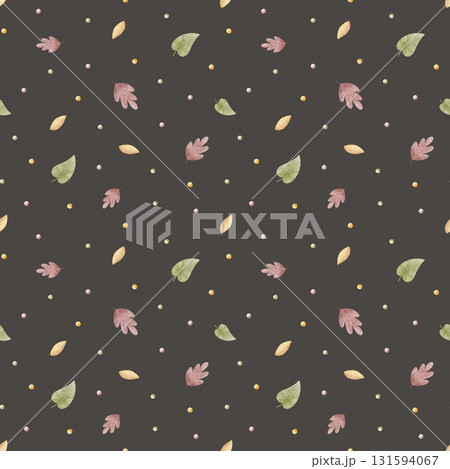Pattern falling leaf, colorful leaves, autumn leaf. Hand-drawn watercolor illustration in childish Halloween style. Seamless print on dark gray background for clothing, fabric, textiles, packaging Pattern falling leaf, colorful leaves, autumn leaf. Hand-drawn watercolor illustration in childish Halloween style. Seamless print on dark gray background for clothing, fabric, textiles, packaging 131594067