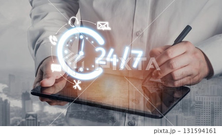 24-hour Customer Service Team Assisting with Client Support Muxer 131594161
