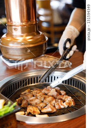 Korean traditional style grill BBQ pork. Korean traditional style grill BBQ pork. 131594349