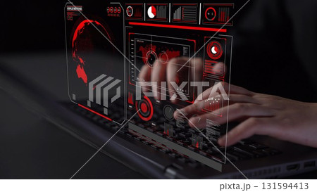 Global network connection interface show worldwide digital communication Thunk 131594413