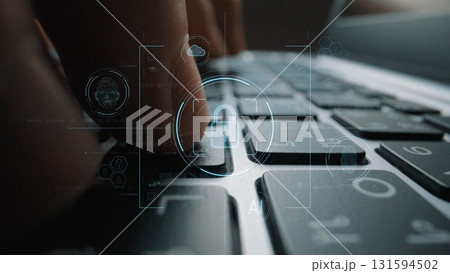 Cybersecurity System Interface with Biometric Digital Lock Marrow 131594502