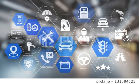 Car services and insurance solutions for vehicle protection Spire 131594523