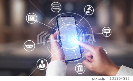 Online auction concept for digital bidding and sales Spire 131594555