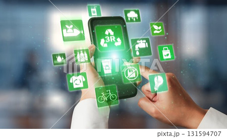 3R reuse reduce recycle concept for sustainability Spire 131594707