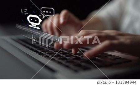 AI Assistant Chatbot Interface with Voice Command and Smart Search Muxer 131594944