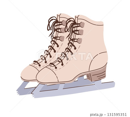 Cartoon ice skates vector illustration. Winter Sport. Figure skating clip art 131595351