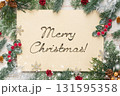 メリークリスマスの文字入りのクリスマスフレーム 131595358