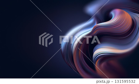 This artwork features a fluid design with swirling colors on a dark background, creating a sense of motion and depth. 131595532