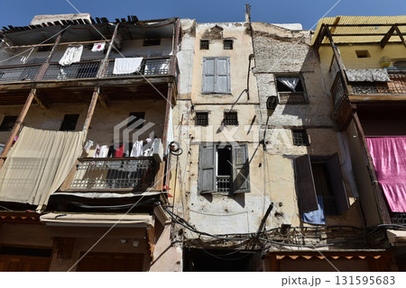 Damaged houses in the Jewish quarter of Fez, Morocco Damaged houses in the Jewish quarter of Fez, Morocco 131595683