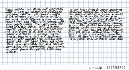 Old paper manuscript page hand written in scribbled cursive antique script vintage ink handwriting filled with illegible nonsense writing messy decorative unreadable essay style retro texture Old paper manuscript page hand written in scribbled cursive antique script vintage ink handwriting filled with illegible nonsense writing messy decorative unreadable essay style retro texture 131595761