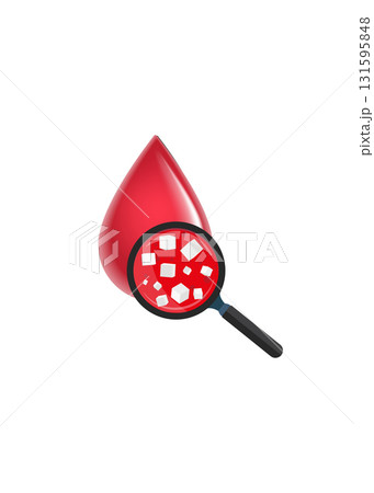 Blood glucose with magnifying glass stock illustration 131595848