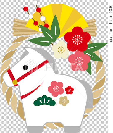 New Year's card design for the Year of the Horse in 2026 (Reiwa 8) - Horse Shimenawa illustration 3 131596030