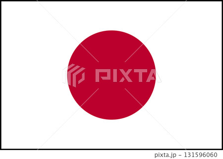 日本の国旗イラスト　縦横比2対3　直径5分の3 131596060