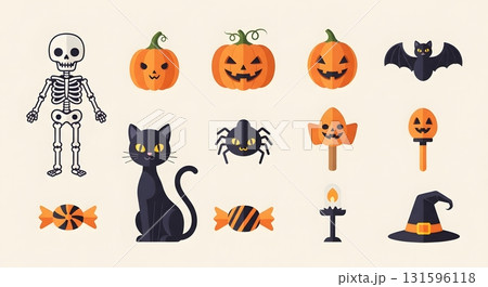 ハロウィンのイラストセット 131596118