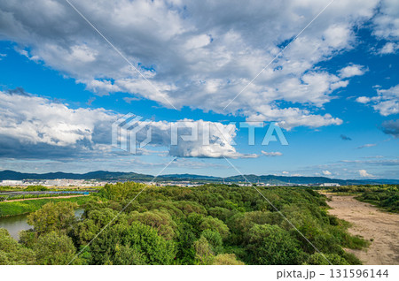 木津川風景 新木津川大橋からの景観 京都府八幡市 木津川風景 新木津川大橋からの景観 京都府八幡市 131596144