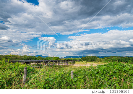 木津川風景 上津屋橋(流れ橋) 京都府八幡市 木津川風景 上津屋橋(流れ橋) 京都府八幡市 131596165