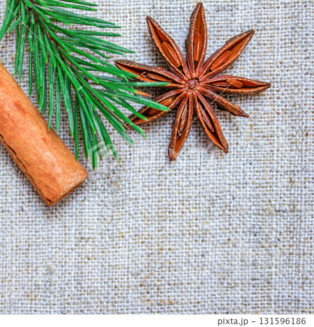 Christmas photo with space for inscriptions, this photo can be used for both Christmas and New Year themes, as well as for winter themes 131596186