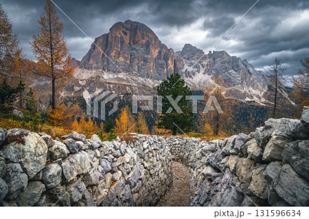 Famous World war ruins in the Dolomites, Italy 131596634