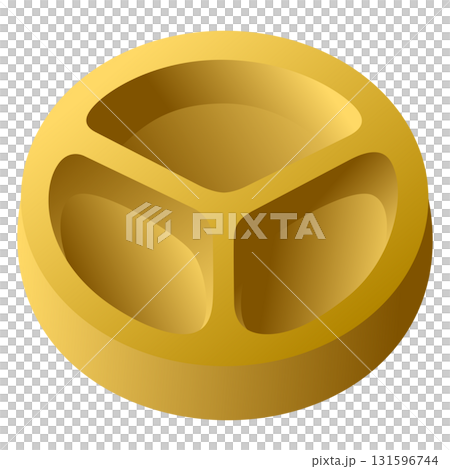 金色狗碗插畫（奢華典雅） 131596744