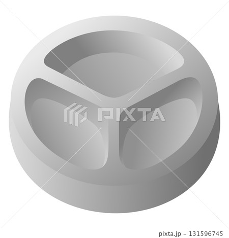 シルバーの犬用器イラスト（スタイリッシュ・モダン） 131596745