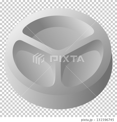 シルバーの犬用器イラスト（スタイリッシュ・モダン） 131596745