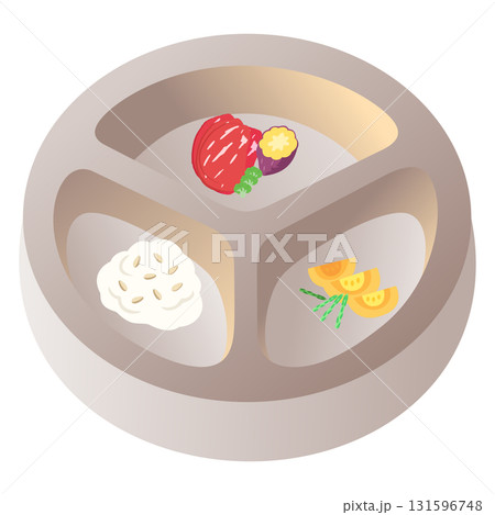 カフェ風ナチュラル犬用3区分器と新鮮なごはん(おしゃれ・健康) カフェ風ナチュラル犬用3区分器と新鮮なごはん(おしゃれ・健康) 131596748