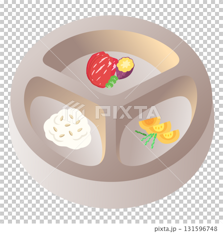 カフェ風ナチュラル犬用3区分器と新鮮なごはん(おしゃれ・健康) カフェ風ナチュラル犬用3区分器と新鮮なごはん(おしゃれ・健康) 131596748