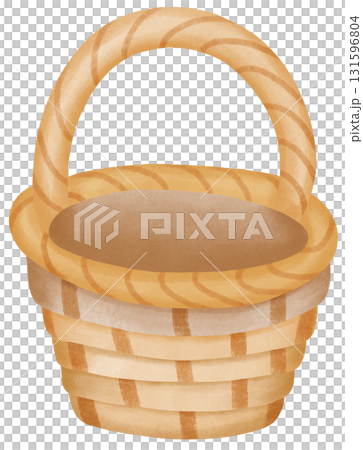 Basket autumn harvest in watercolor style of seasonal food for holiday celebration 131596804