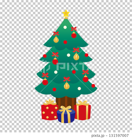 Cute Christmas tree and presents 131597007