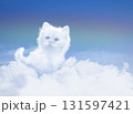 Heavenly cat made of clouds symbolizing Pet Remembrance Day and love beyond life 131597421