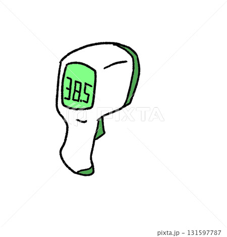 非接触型体温計（温度あり）のイラスト 131597787