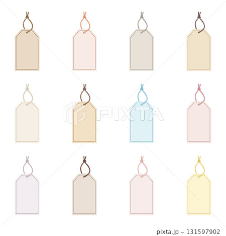 ひも付きギフトタグ12色セット（ナチュラル・パステル・エレガント） 131597902
