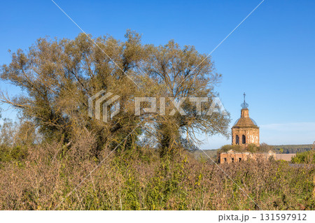 Ruins of Transfiguration Church in Zherdevo, Tula region Ruins of Transfiguration Church in Zherdevo, Tula region 131597912