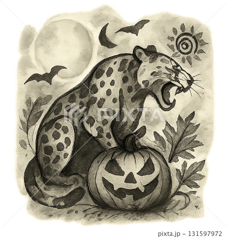 動物とハロウィンの共演 動物とハロウィンの共演 131597972