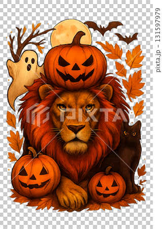 動物とハロウィンの共演 動物とハロウィンの共演 131597979
